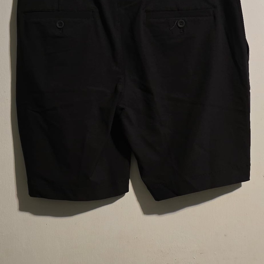 Express Black Flat Front Shorts - Picture 2 of 4